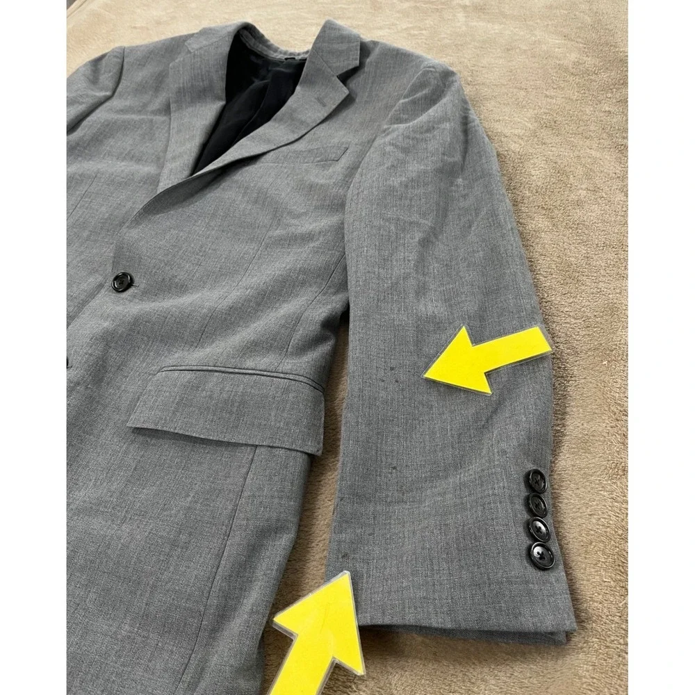 J Crew Ludlow Slim Traveler Tollegno 1900 Blazer Mens‎ 38S Gray Italy Voyager